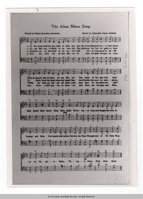 The VSU Alma Mater Song .